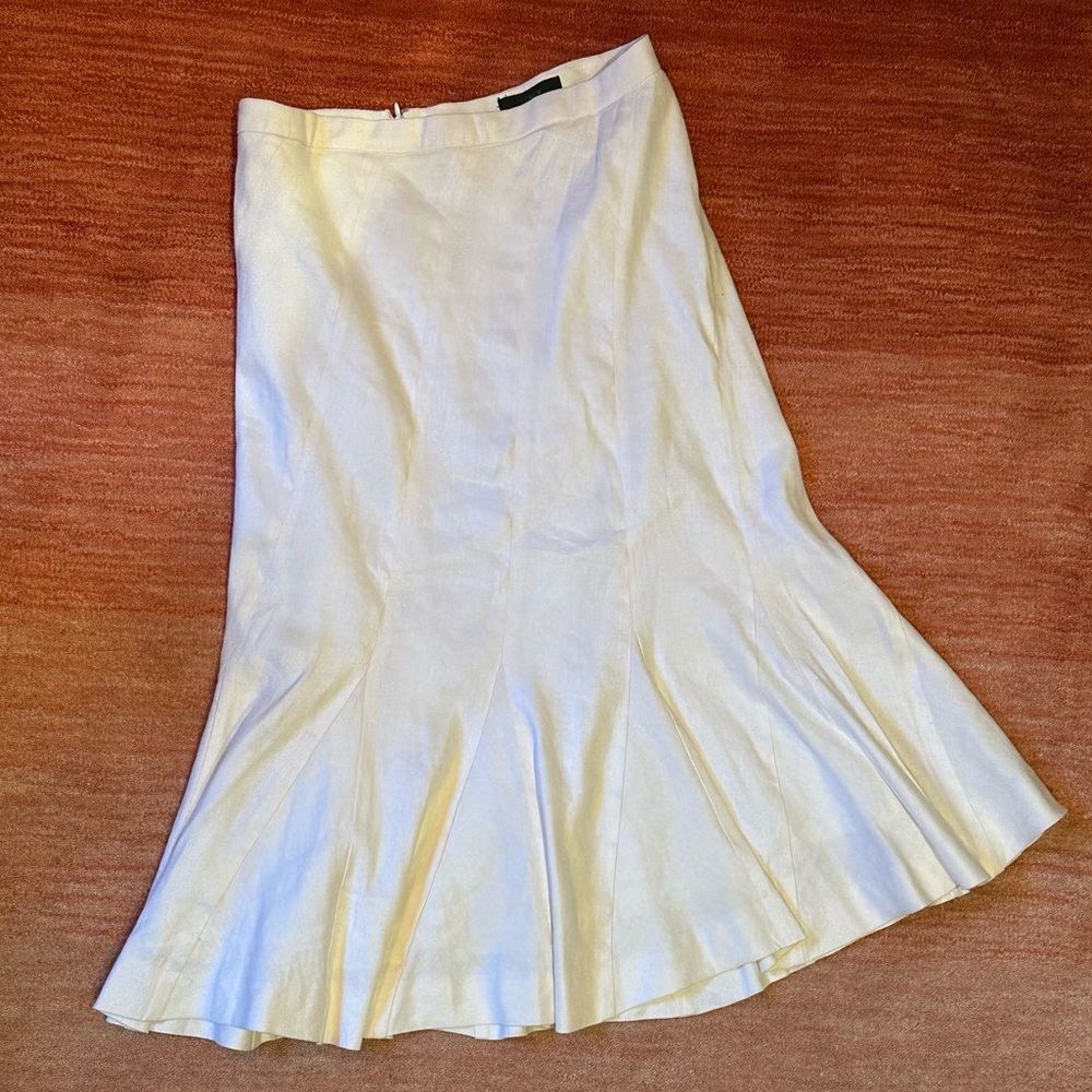J.Crew pleated linen midi skirt